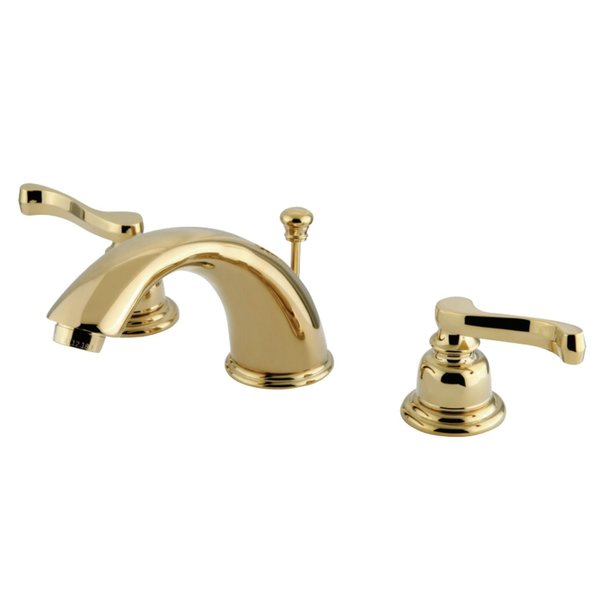 Kingston Brass KB962FL Widespread Bathroom Faucet, Polished Brass KB962FL
